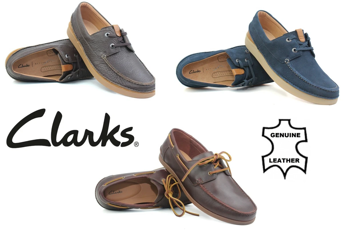 Clarks Mens Boat Deck Shoes Leather Casual Loafers Lace Up Gents Moccasin  Smart