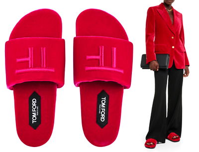 【Tom Ford】 Harrisonベルベットスライド Tom Ford Harrison Velvet Slides Slippers Sandals Slides