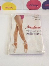 ANGELINA PROFESSIONAL GRADE White BALLET TIGHTS SIZE 11-14 STYLE 248JR 