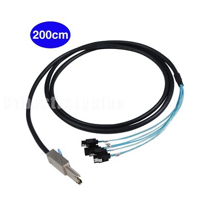 Mini SAS SFF-8088 to 4x SATA 7Pin Mini-SAS Male to SATA Adapter Cable 2M