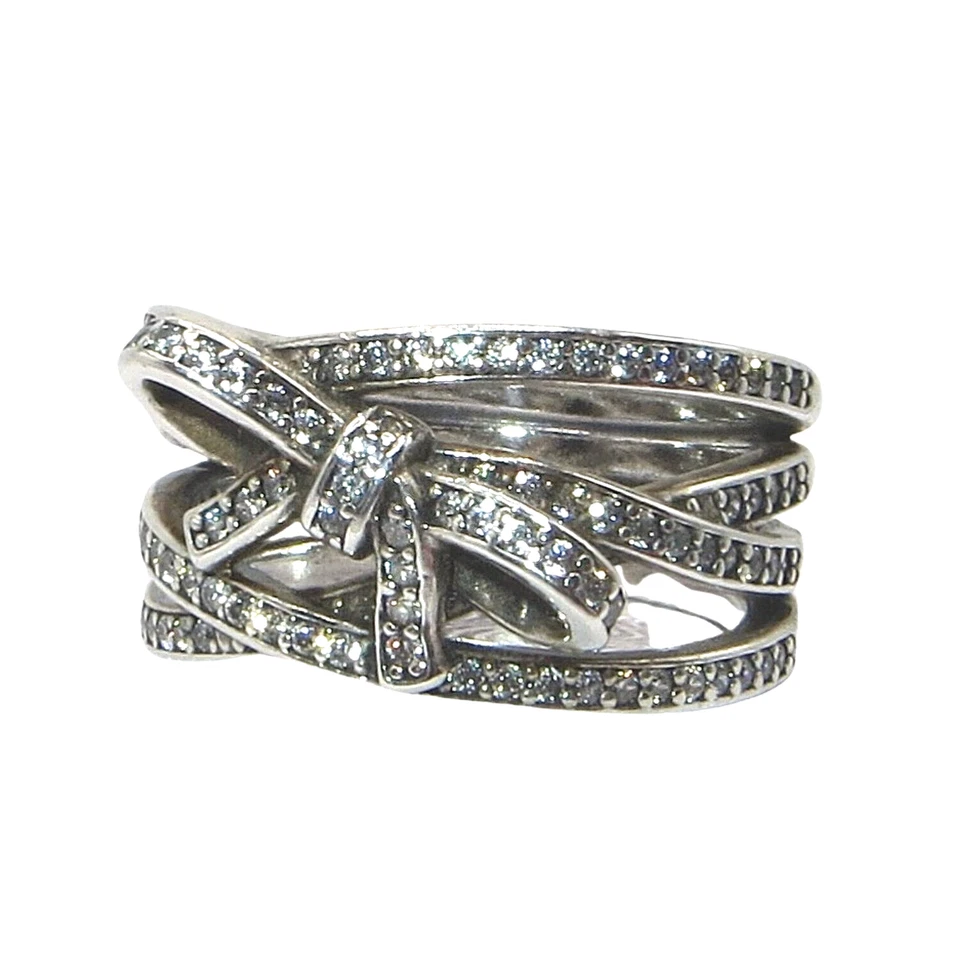 Pandora Delicate Sentiments Size 6 Clear CZ and Sterling Ring 190995CZ - Image 2 of 4