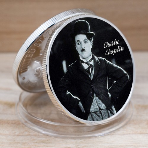 8pcs Comedy Master Chaplin Silver Coins Set Genius Britain Actor Challenge Medal - Picture 8 of 13