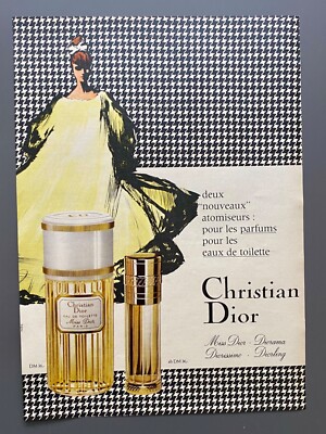Christian Dior Eau de Toilette Miss Dior 1966 Vintage Ad Werbung Reklame V98
