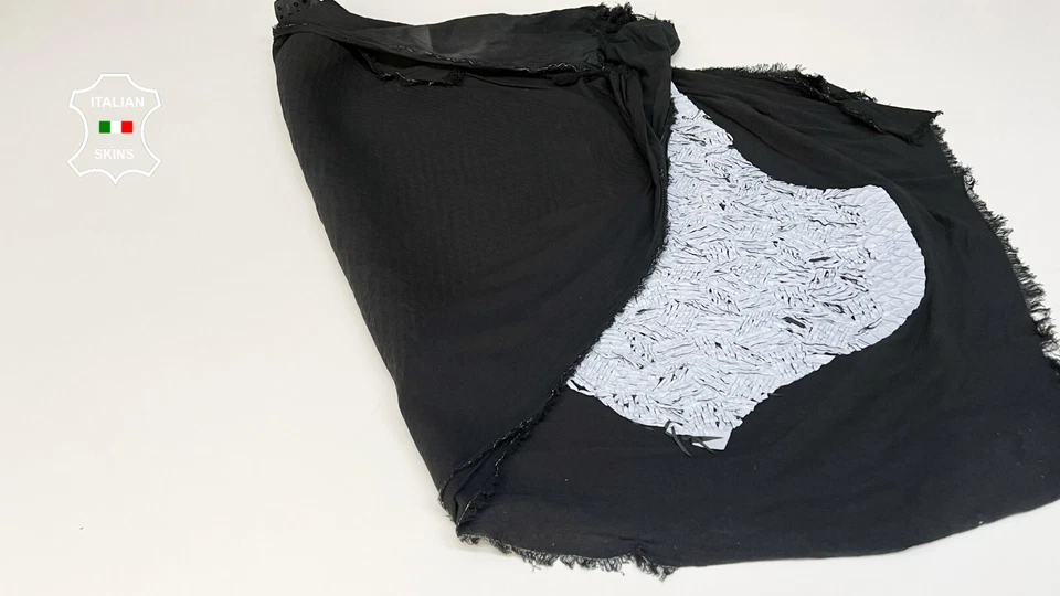 LIGHT GRAY TEXTURED Soft Italian Stretch Lamb leather 2 skins 10sqf 1.0mm #B6520 - Image 3 of 4