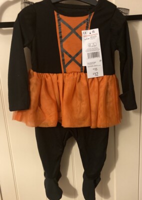 Brandneu mit Etikett Babys Halloween Einteiler mit Tutu Kleid Alter 0-3 Monate