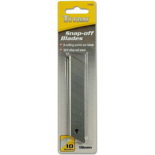 Titan 10pc 18mm Snap-Off Knife Cutting Replacement Blades #11035