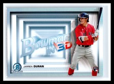 ⚾ JARREN DURAN 2022 BOWMAN CHROME IN 3D REFRACTOR RED SOX PROSPECT RC # 10
