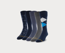 Signature Gold by GOLDTOE Men's Assorted Crew Socks 5 PK 6-12
