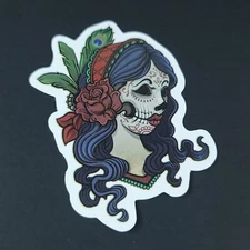 Sexy Tattoo Bad Girl Dia de Los Muertos Laptop Sticker 2 Inch - #5