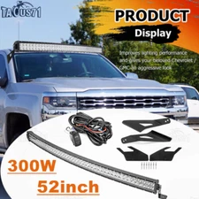 Roof Mounting Bracket w/ 52'' LED Light Bar+Wire Fits Sierra 2500HD/3500HD 15-18