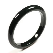 60mm Certified A 100% Natural Black Green Nephrite Jade Bangle Bracelet 42014