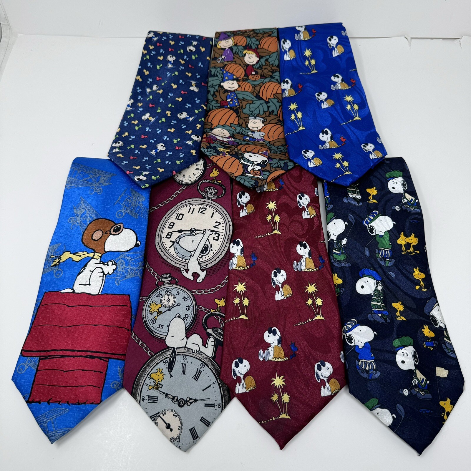 Snoopy Tie Lot Necktie Classic Peanuts Woodstock 50 Y… Gem