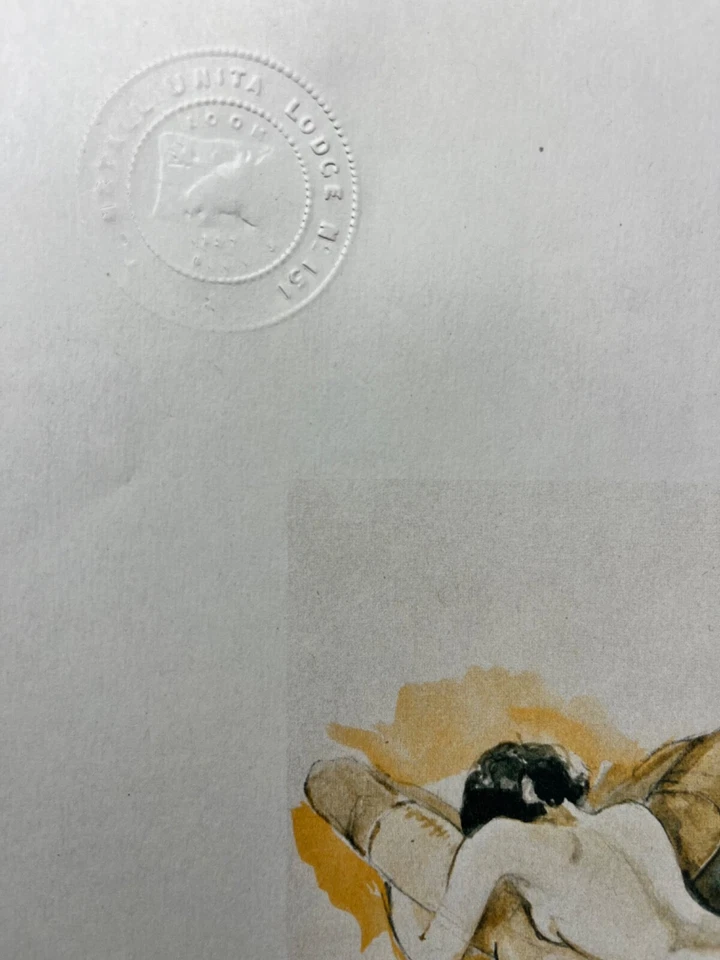 Erotisches Aquarell von E. Stockmann „Sapphische Liebe“ - Lesbian Artprint 1920  - Bild 2 von 2