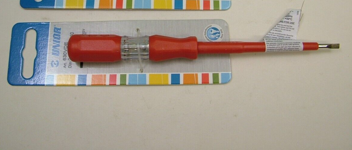 Mains tester screwdriver large neon European made best quality VDE certificated