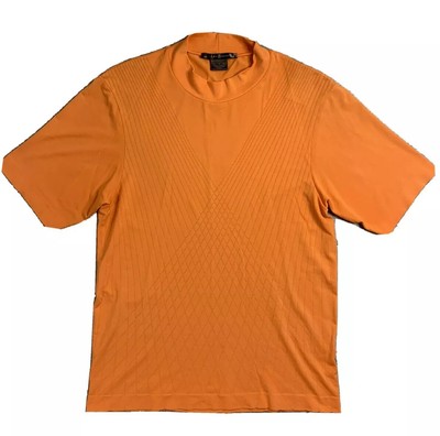 Menâs Vintage Nike Golf Dri Fit UV Orange Tiger Woods Mock Neck T Shirt Sz Small | eBay