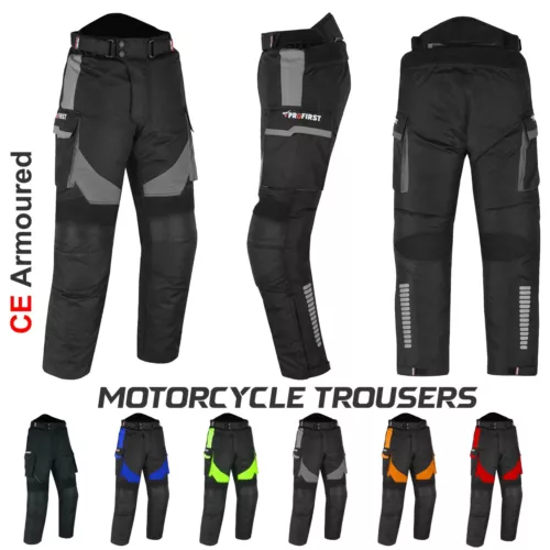 Waterproof Mens Motorbike Trousers Cordura Textile Motorcycle CE Armoured Pants