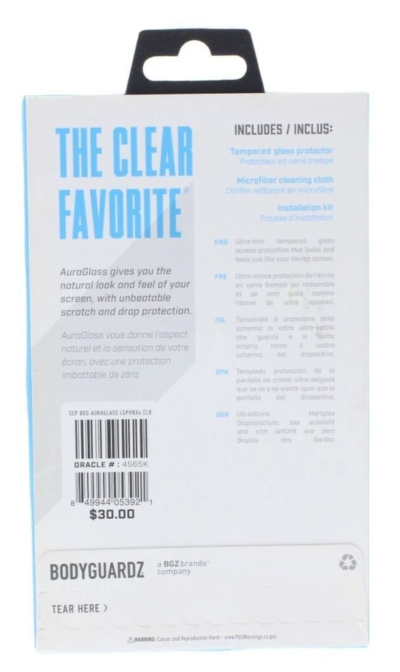 Body Guardz Tempered Glass Screen Protector for LG Phoenix 4 NEW - Image 2 of 2