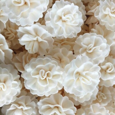 50 Carnation Sola Flowers, 3 cm., for handicrafts and Bouquet Artificial.