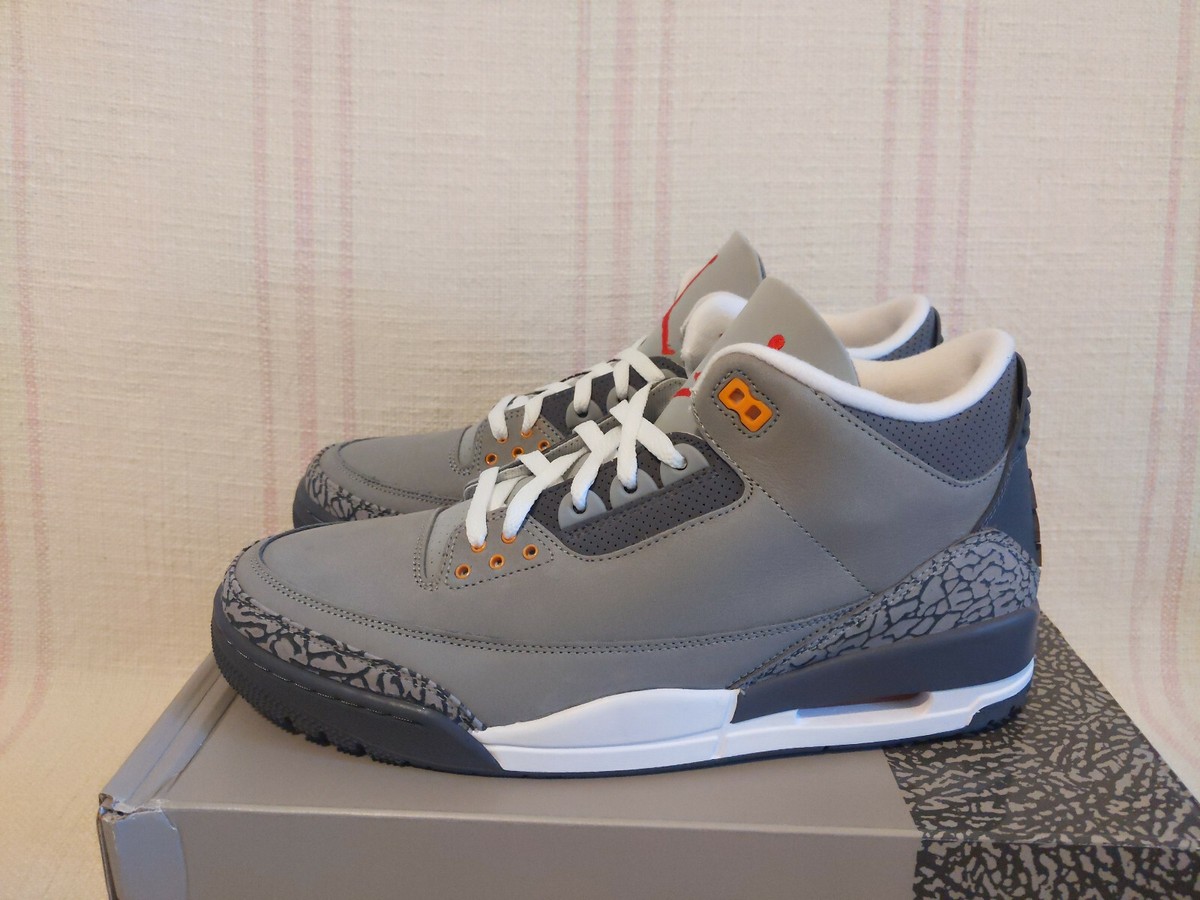 Air Jordan 3 Retro Cool Grey Silver Sport Red AJ3 CT8532 012 Men's