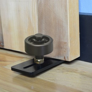 Adjustable Black Wheel Floor Guide For Sliding Barn Door Hardware
