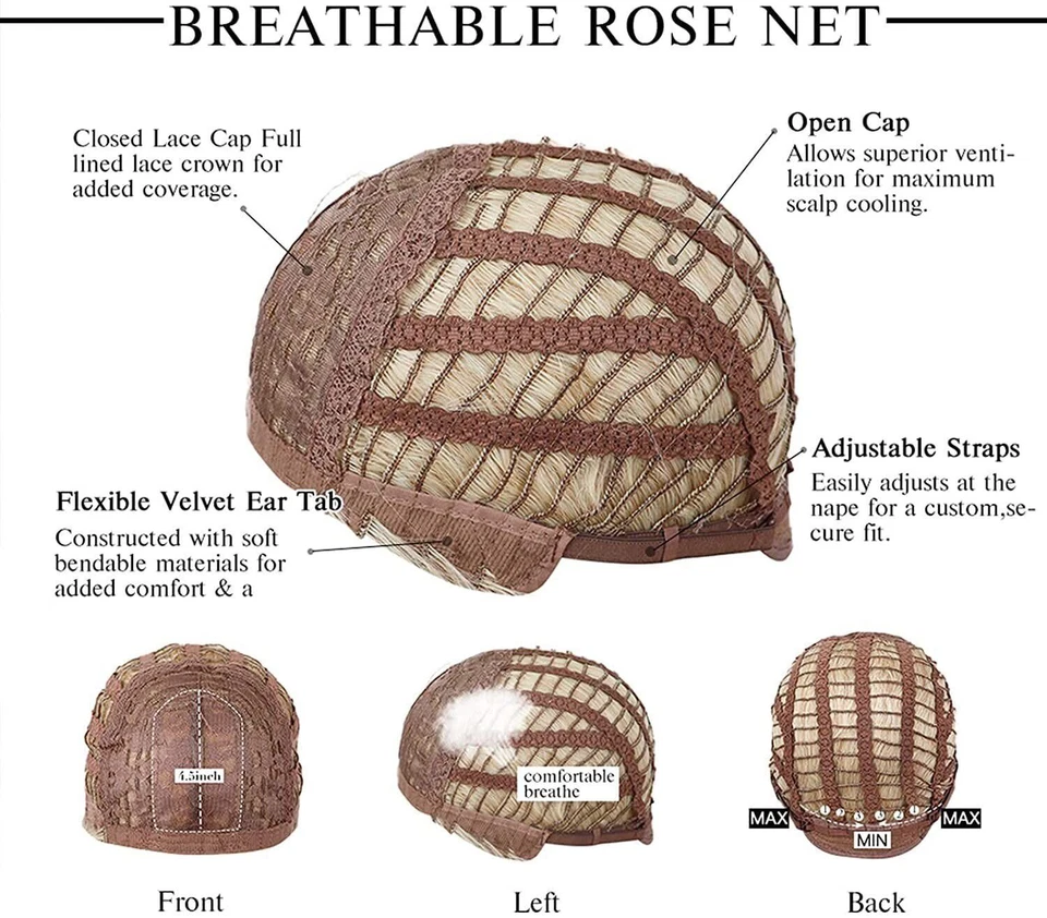 Straight Modern 无盖红色奥本混合合成头发假发女式柔软天然 — 第 3/4 张图片