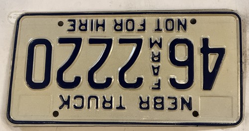 FARM TRUCK 222 TRIPLE DIGIT 2 license plate repeating Number 46 2220 1980 Neb NE - 第 8/9 張圖片