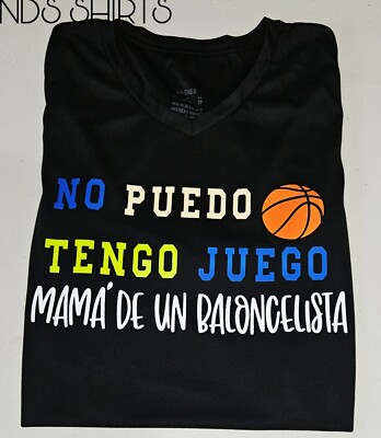 Tshirt personalizada microfibra cuello V mujer NO PUEDO TENGO JUEGO(baloncesto)