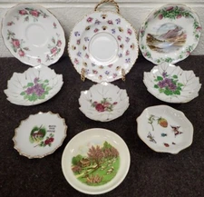 lot of 9 small vintage hand painted collector plates many brands