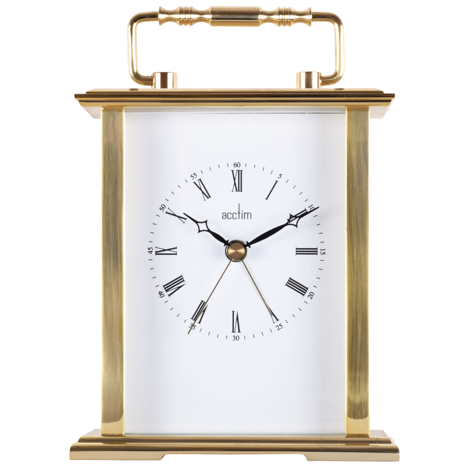 Acctim Gainsborough Mantel Clock Quartz Polished Metal Carriage Clock