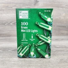 HOME ACCENTS 100 HOLIDAY GREEN MINI LED CHRISTMAS STRING LIGHTS SET 28FT 10IN
