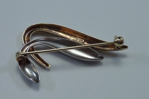 14K Yellow and White Gold Brooch/Pin - Picture 3 of 5