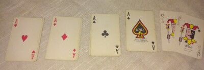 Vintage Hoyle Black Plastic Playing Cards w/ a Nickelson Plastic Case Great Cond