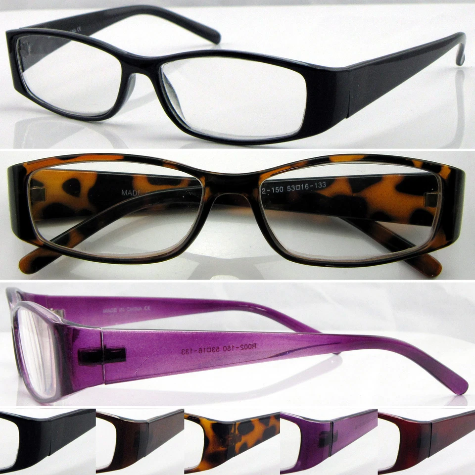 Women's Reading Glasses Metal Hinges Wide Arms Simple Style Plain Designed L150