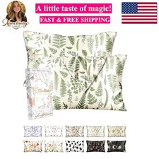 2 Pack Silk Pillowcase - 20x26 Inch Standard Size Silk Pillow Case with Hidde...