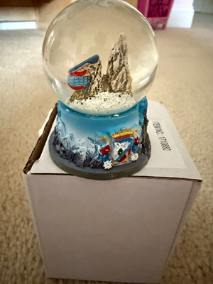 Chamonix Mont-Blanc Aiguille du Midi Mountain Scene Snow Globe, Multicolor