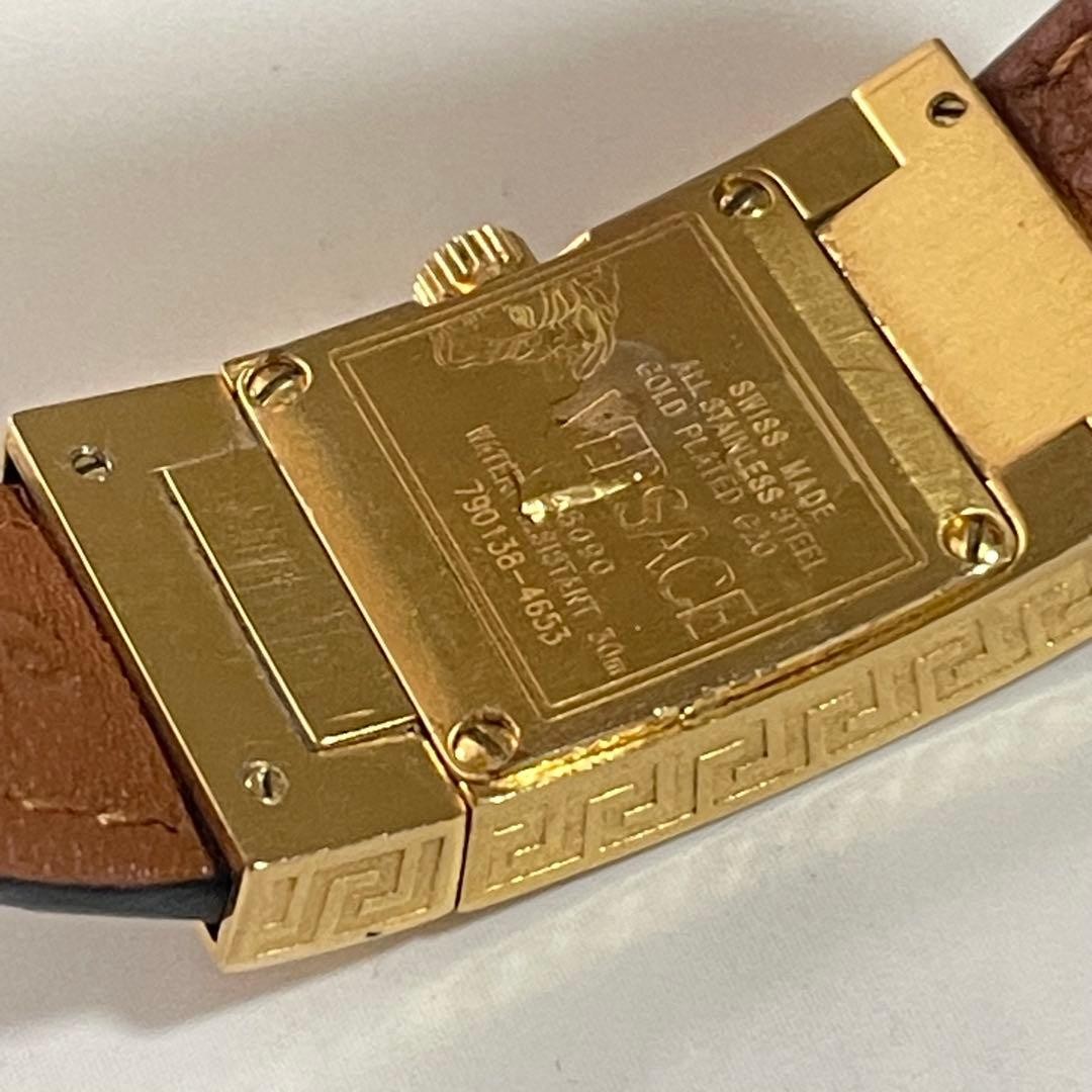 Versace Rectangular Medusa Gold Watch Quartz Batt… - image 3