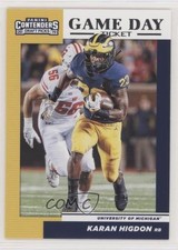2019 Panini Contenders Draft Picks Game Day Ticket Karan Higdon #36 ky7
