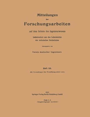 Willy Arlt - Mitteilungen Uber Forschungsarbeiten  Auf Dem Gebiete Des - X555z