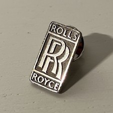 Vintage Rolls Royce RR Logo Lapel Pin Sterling Silver Car Automobilia Badge 1.9g