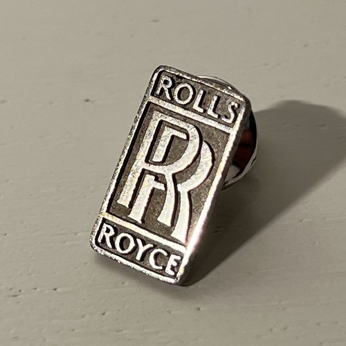 Vintage Rolls Royce RR Logo Lapel Pin Sterling Silver Car Automobilia Badge 1.9g
