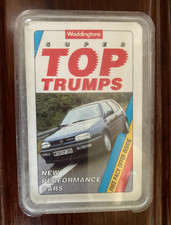 Waddington's Super Top Trumps New Performance Cars 1992 Vintage Cards used