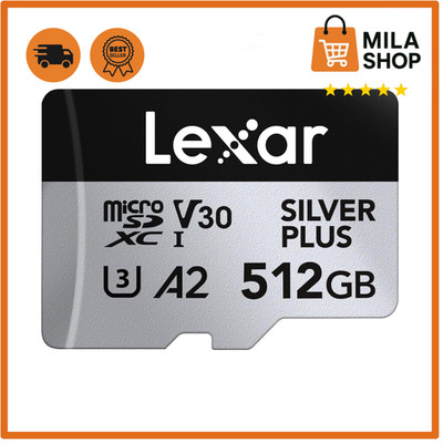 Lexar Silver Plus Micro SD 512GB UHS-I V30 U3 Klasse 10 Speicherkarte 4K Handy