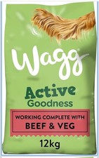 Wagg Active Goodness Complete Dry Adult Dog Food Beef & Veg 12kg - For All 1.40 per kilo