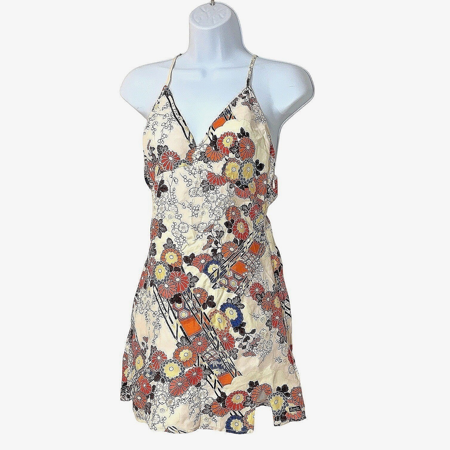 NWT Superdry Floral Slip Dress Sz 4 Babydoll Boho Indie Retro Y2K Halter Halter