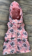 H M Girls Sz 2-3 Years Blush Pink Puffer Kittens Detachable Hood Puffer Vest