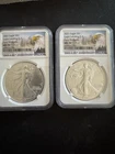 2021 American Silver Eagle $1 NGC MS70 Type 2 1 oz .999 early release 2 coins