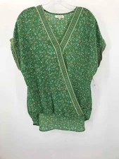 Pre-Owned Max Studio Green Size Medium Floral Blouse