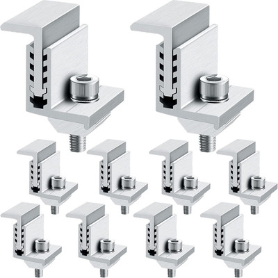 Solar Panel End Clamp Mounting Z Bracket Mid Clamps Aluminum Rail End Clamps Cli