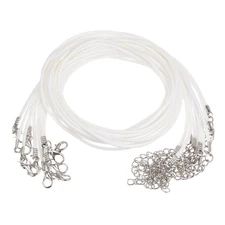 10pcs Waxed Necklace Cord Bulk, 23" and 1.5mm Dia Necklace String Rope, White