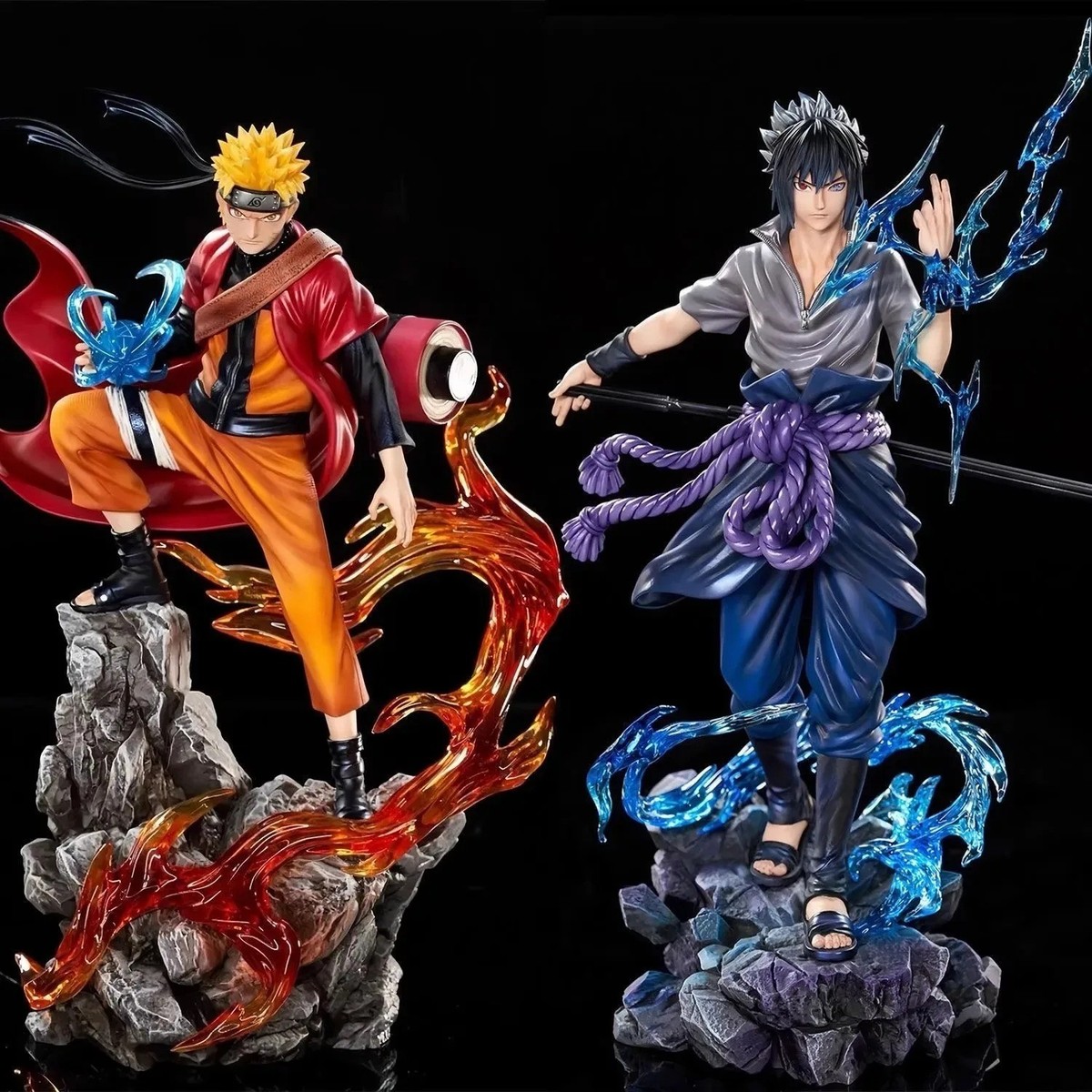 Naruto Uzumaki Uchiha Sasuke 23cm PVC Anime Action Figure Statue Collectible Toy